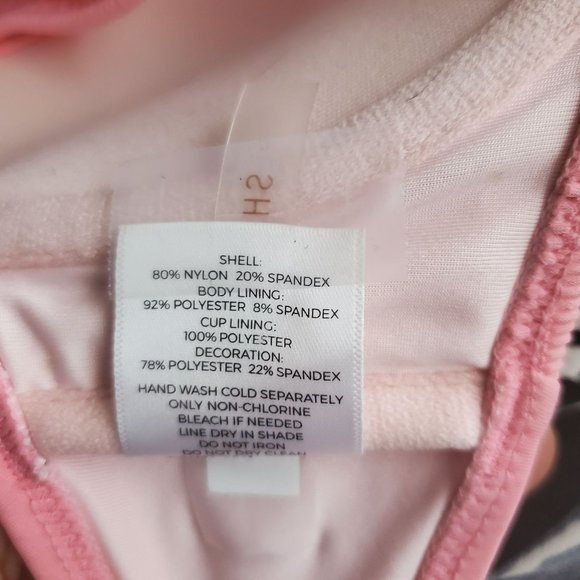 Set Of 2 Shade & Shore Light Lift & Lined Smocked Bikini Top In Pink & White 36B - Picture 8 of 10